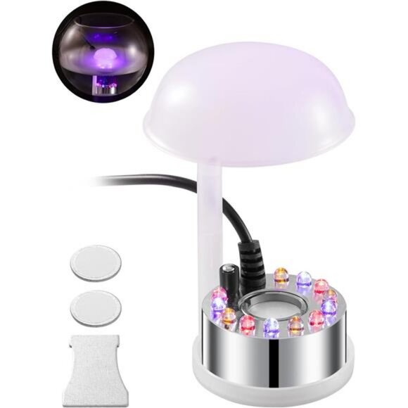 Mist Maker,12 LED Mister Fogger Water Fountain Pond Fog Machine Atomizer - Picture 1 of 8